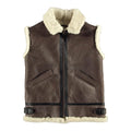 ZA Fashion Cloud B3 Bomber RAF Shearling Sheepskin Flying Pilot Leather Vest