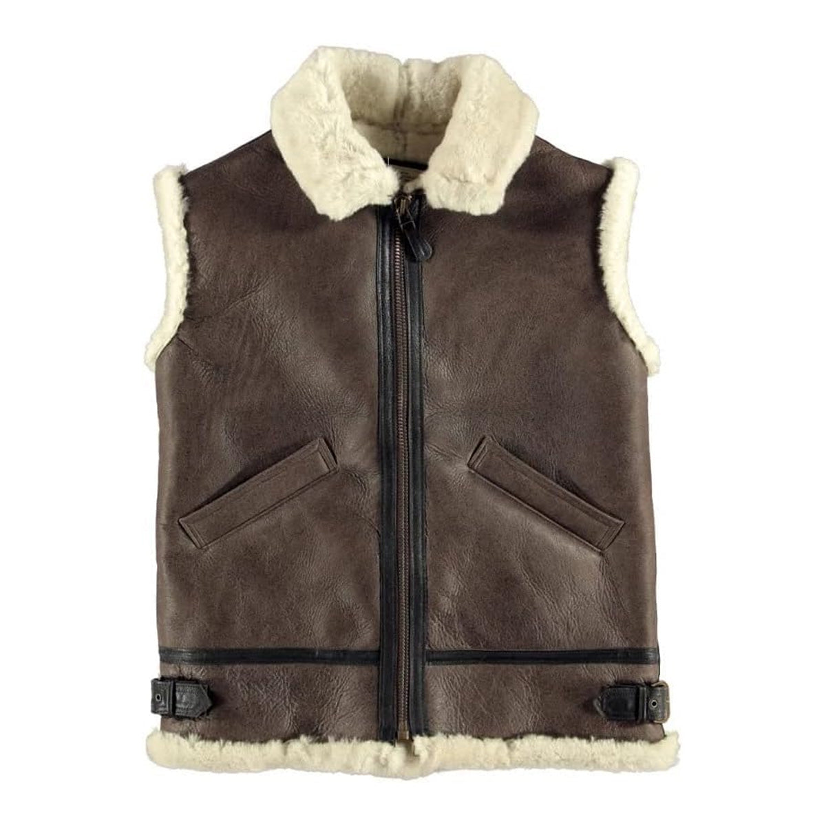 ZA Fashion Cloud B3 Bomber RAF Shearling Sheepskin Flying Pilot Leather Vest