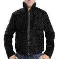 ZA Fashion Cloud Men's Persian Lamb Black Fur Jacket Karakul Coat