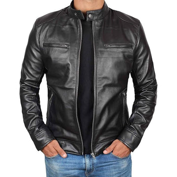 Leather Jackets For Men - Real Lambskin Motorcycle Style Mens Leather Jacket