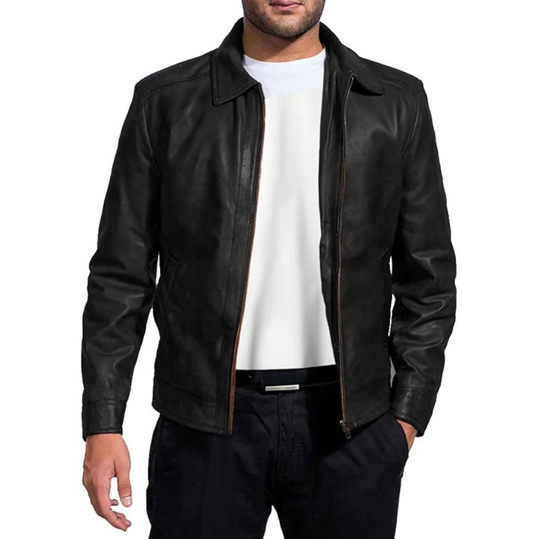 Mens Leather Jacket - Real Lambskin Classic Vintage Style Leather Jackets For Men Black Leather Jacket for Mens