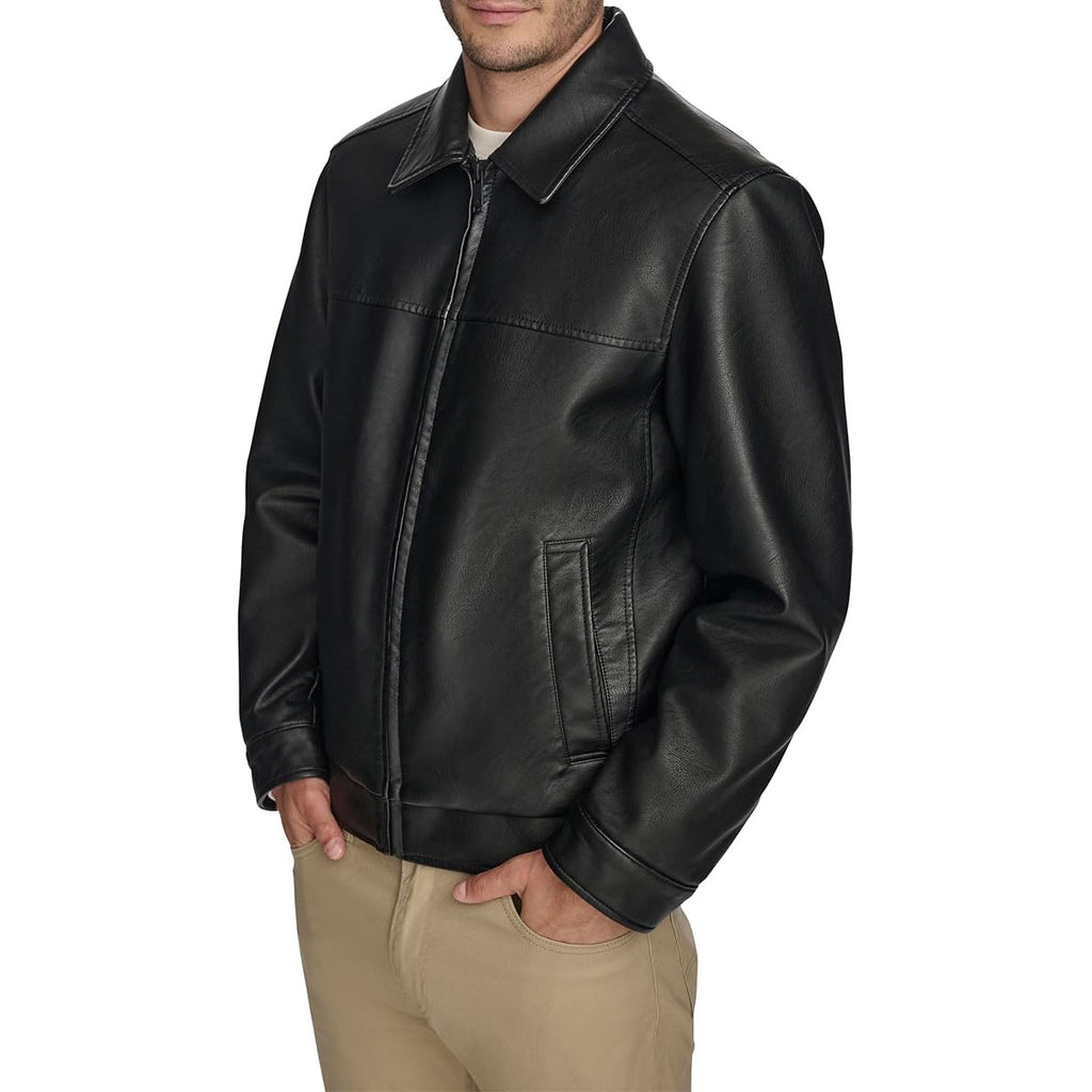 Mens James Genuine Black Leather Jacket- Real Lambskin Classic Vntage Style Jacket