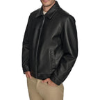 Mens James Genuine Black Leather Jacket- Real Lambskin Classic Vntage Style Jacket