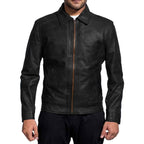 Mens Leather Jacket - Real Lambskin Classic Vintage Style Leather Jackets For Men Black Leather Jacket for Mens