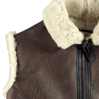 ZA Fashion Cloud B3 Bomber RAF Shearling Sheepskin Flying Pilot Leather Vest