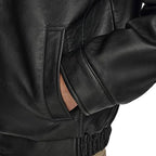 Mens James Genuine Black Leather Jacket- Real Lambskin Classic Vntage Style Jacket
