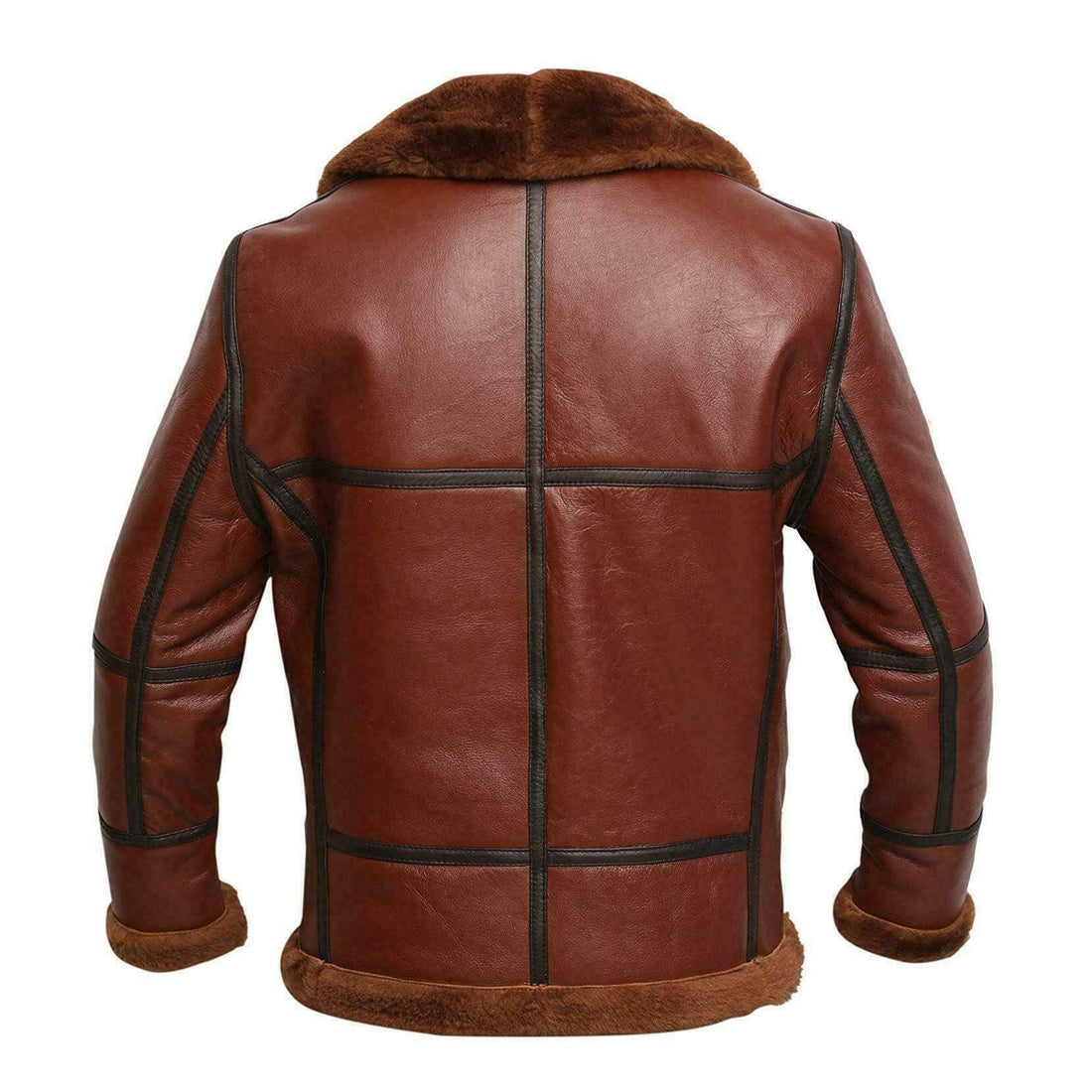 ZA Fashion Cloud Men's Genuine B3 Flying RAF Shearling Sheepskin Real Fur Coat Leather Jacket