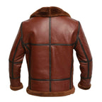 ZA Fashion Cloud Men's Genuine B3 Flying RAF Shearling Sheepskin Real Fur Coat Leather Jacket
