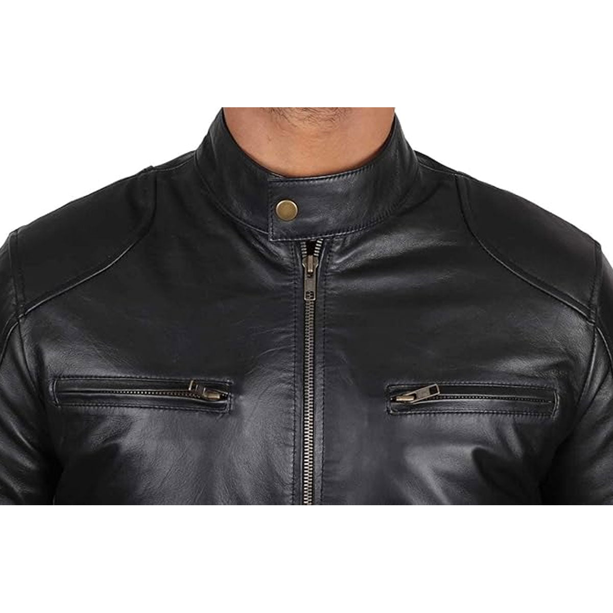 Leather Jackets For Men - Real Lambskin Motorcycle Style Mens Leather Jacket