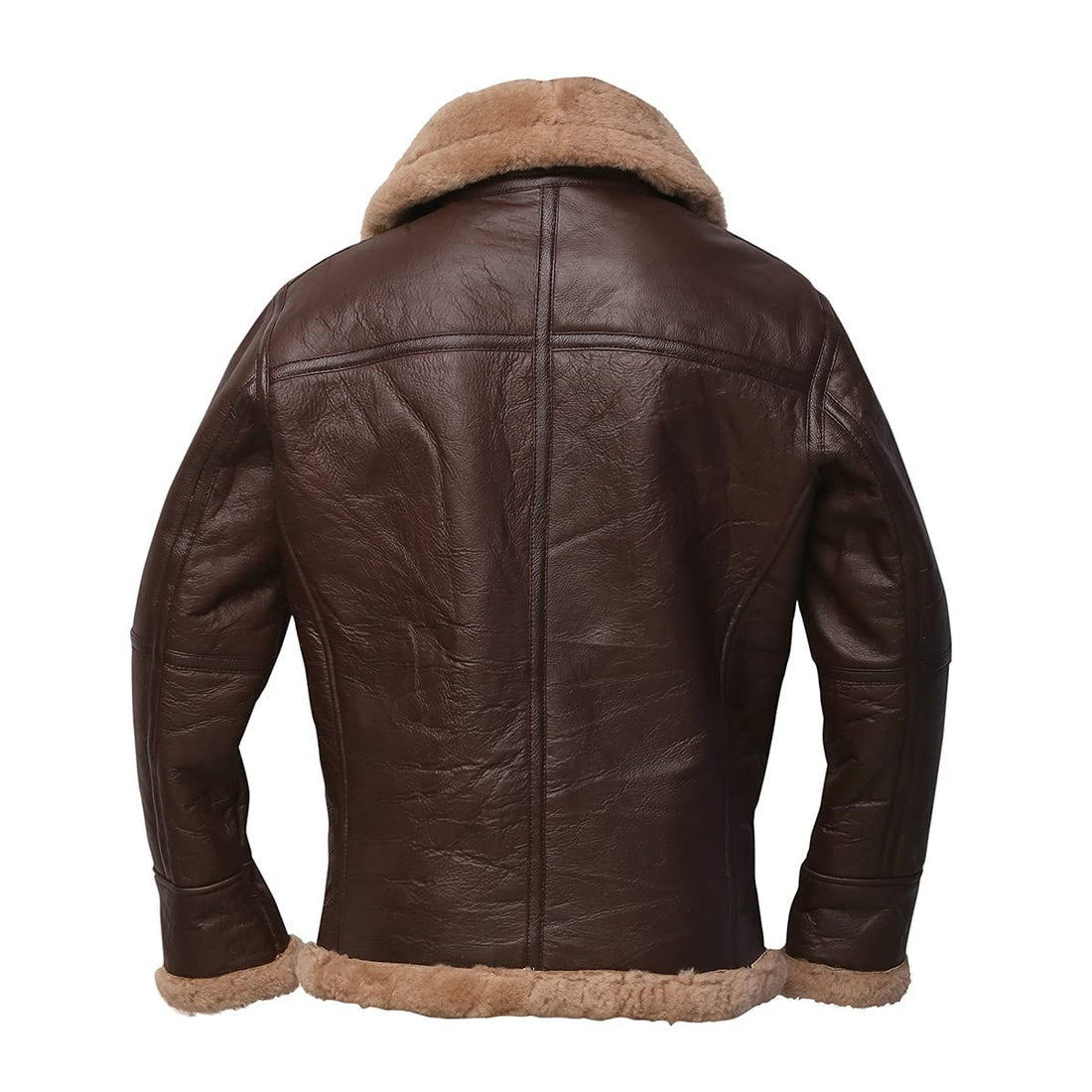 ZA Fashion Cloud Men’s Aviator Real Flying Arvin B3 Bomber Pilot Shearling Sheepskin Leather Jacket