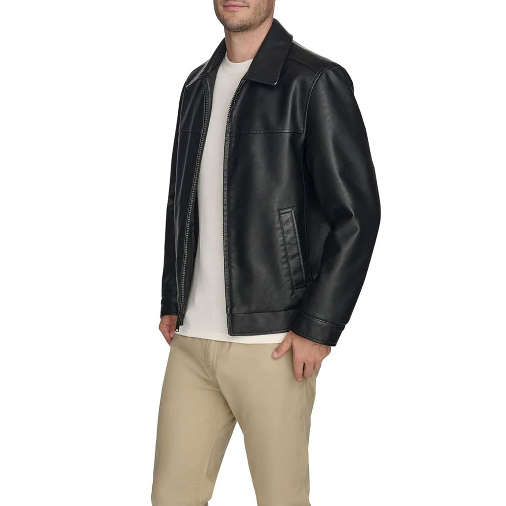 Mens James Genuine Black Leather Jacket- Real Lambskin Classic Vntage Style Jacket