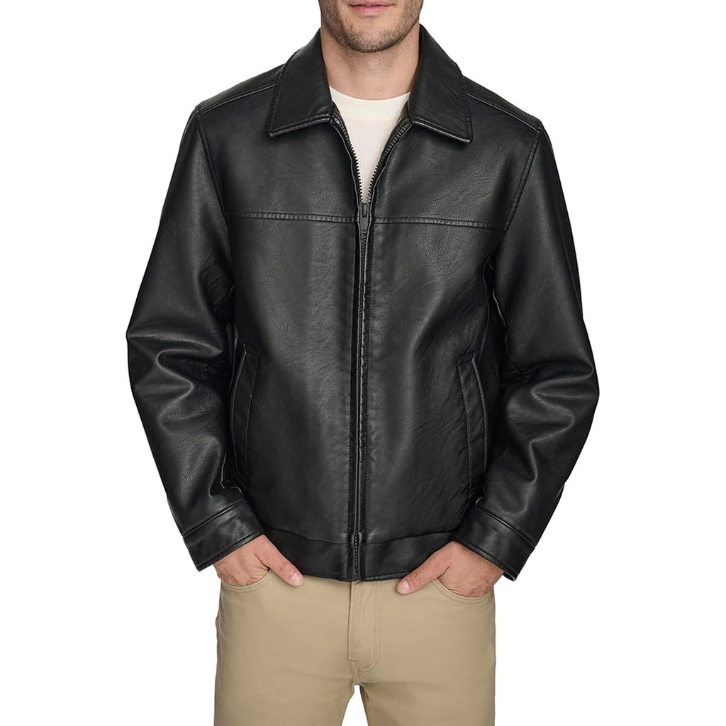 Mens James Genuine Black Leather Jacket- Real Lambskin Classic Vntage Style Jacket