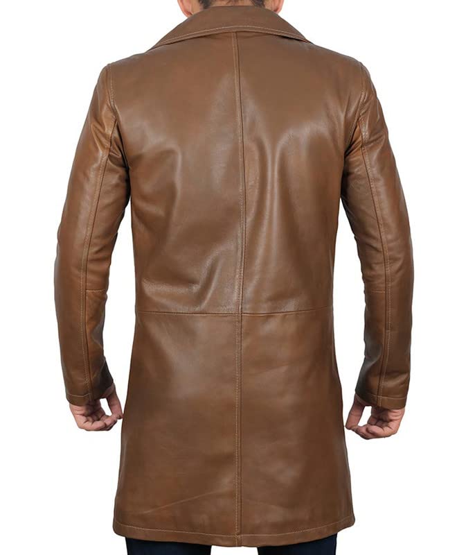 ZA Fashion Cloud Brown Real Mens WW2 Leather Car Coat