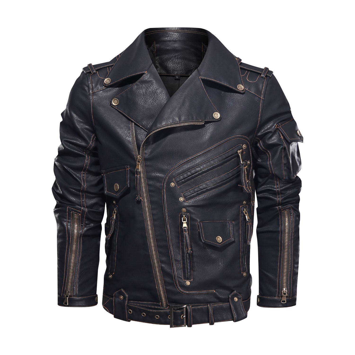 Motorcycle Leather Jacket, Punk Style PU Jacket