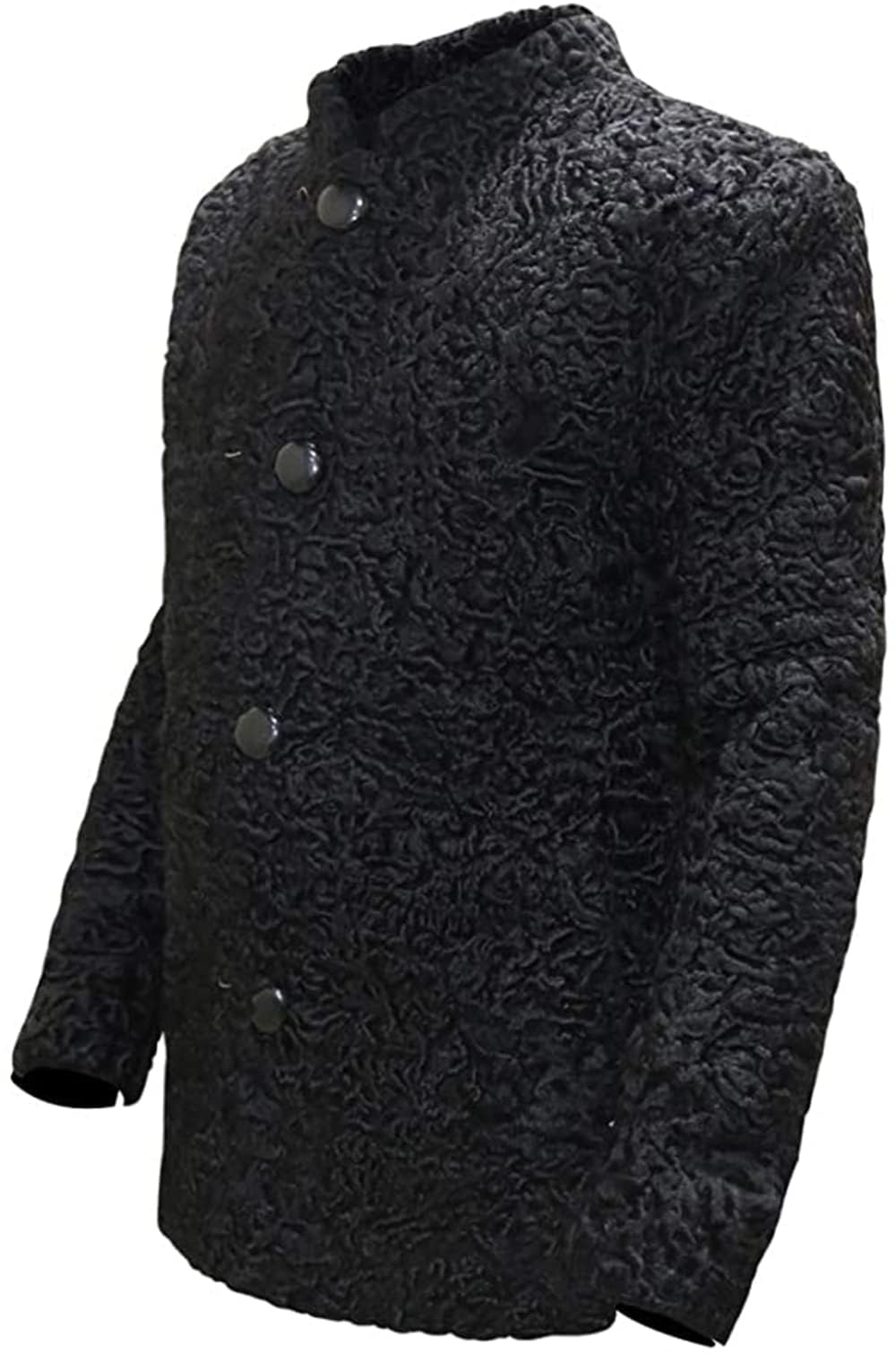 ZA Fashion Cloud New Real Karakul Persian Lamb Fur Jacket Black Coat