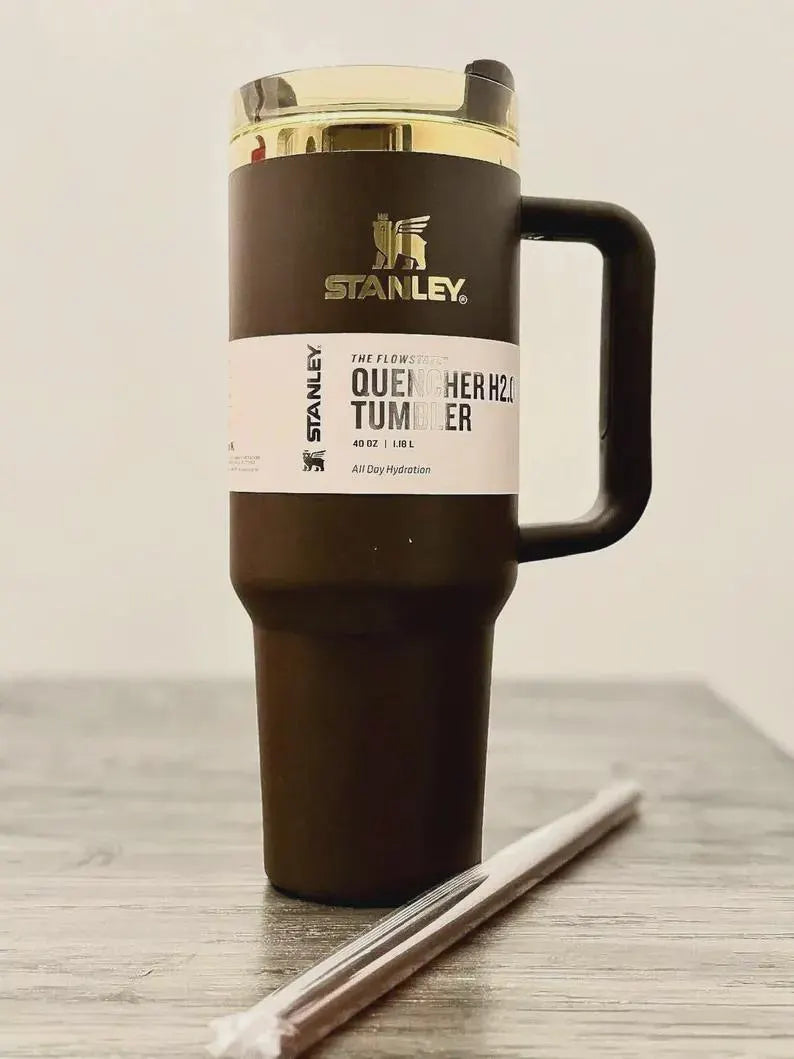 Chocolate Gold Brown Stanley - Cup Tumbler Quencher H2.0 Tumbler 40oz