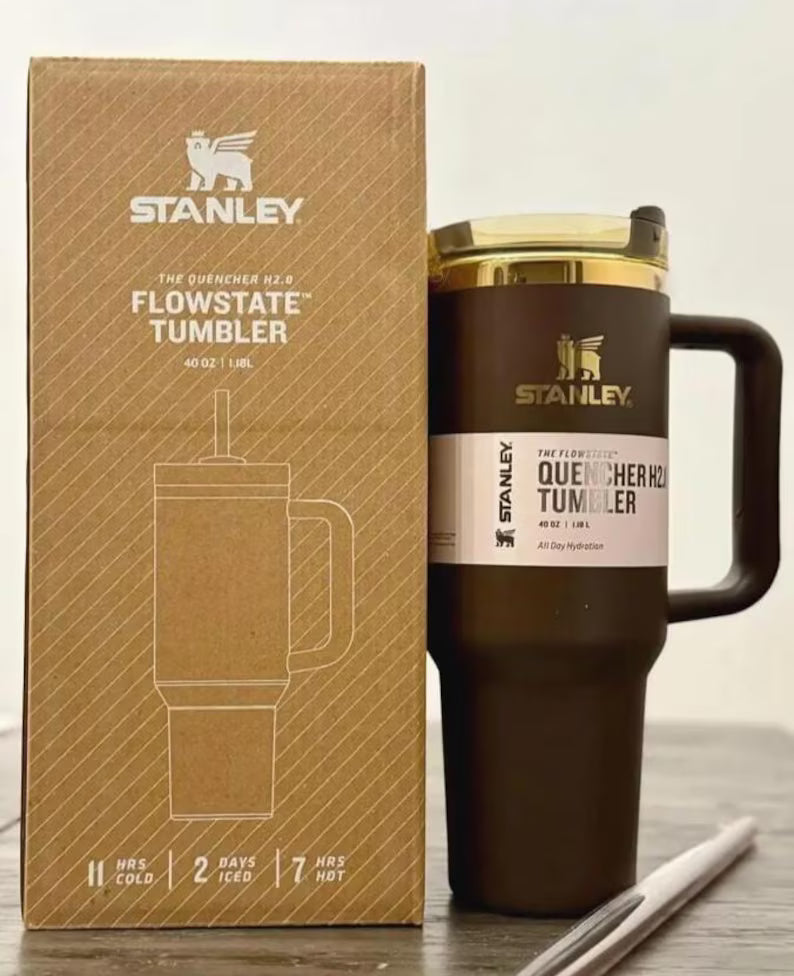 Chocolate Gold Brown Stanley - Cup Tumbler Quencher H2.0 Tumbler 40oz