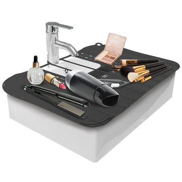 Bathroom Silicone Sink Cover &amp; Makeup Organizer Mat