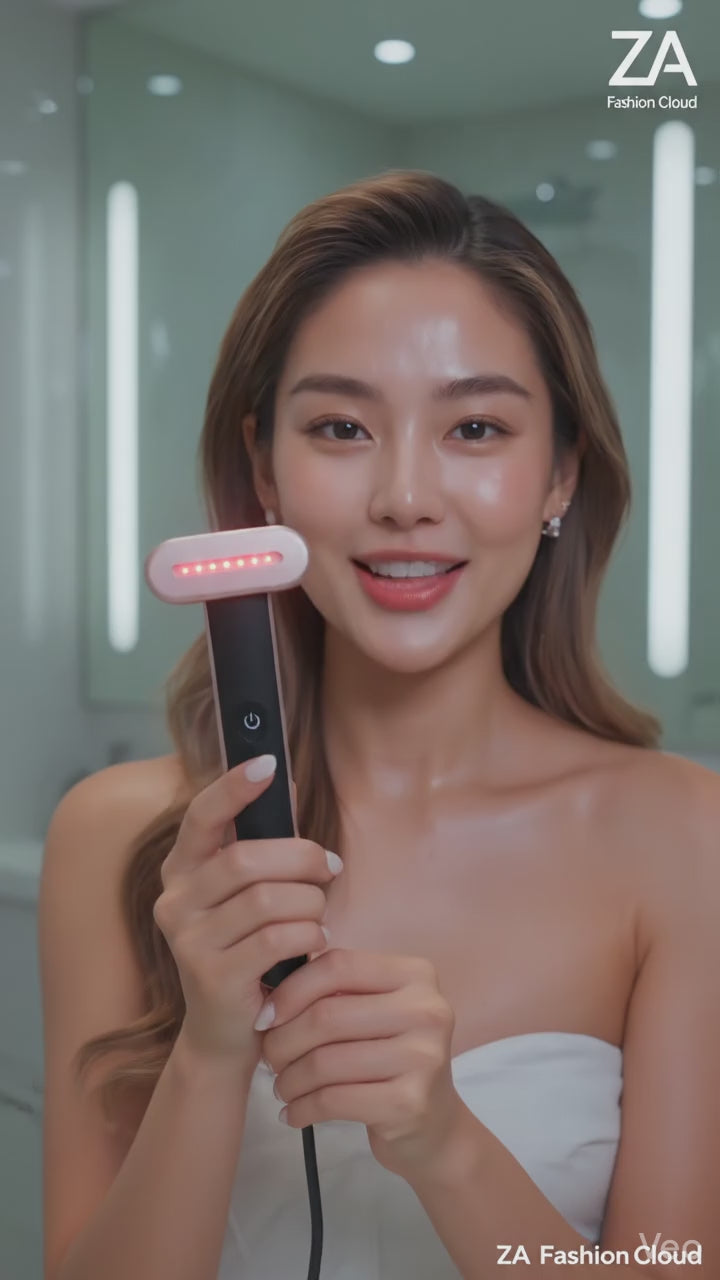 Red Light Therapy Wand For Face And Neck, 3-in-1 LED Facial Wand Red Light Therapy Device With Heating Therapy| Vibrating Facial Massage, Portable LED Beauty Wand
