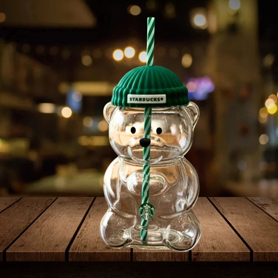 Starbucks Barista Bear Cup Limited Edition Glass Cup Xmas Gift (503 ml)