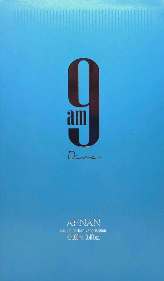 Afnan 9AM Dive Eau de Parfum Spray Unisex 3.4oz / 100ml Brand New Sealed
