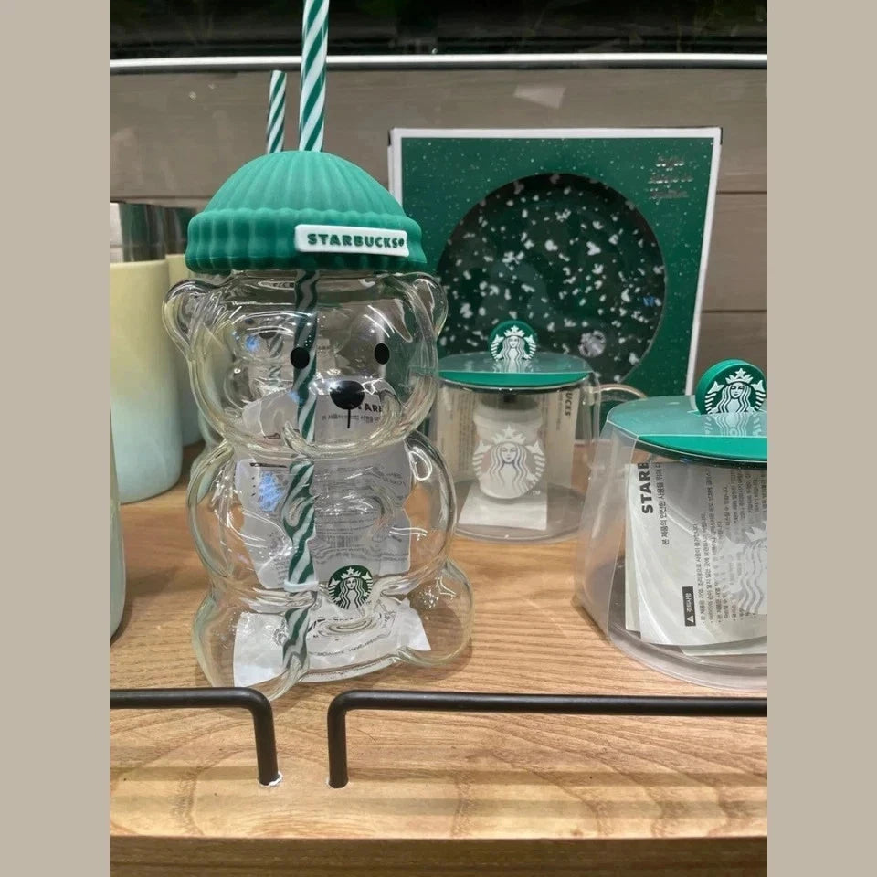 Starbucks Barista Bear Cup Limited Edition Glass Cup Xmas Gift (503 ml)
