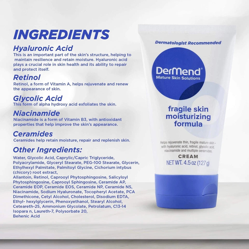 Dermend Fragile Skin Moisturizer 4.5oz Strengthen Tighten Mature Skin